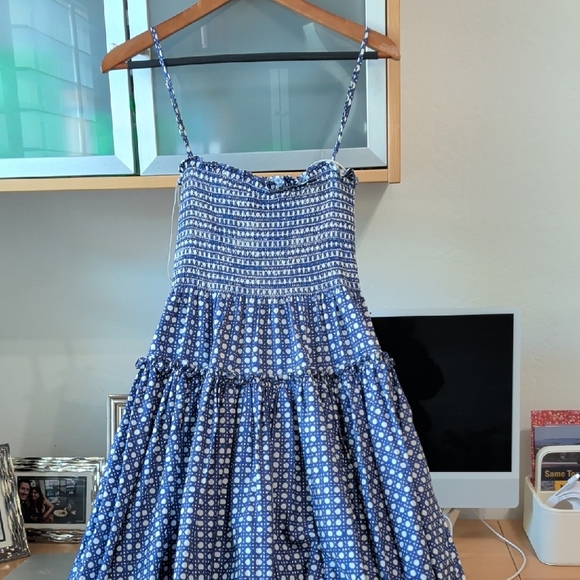 Hill House Light Blue and White Smocked Dress Seraphina - Picture 2 of 3